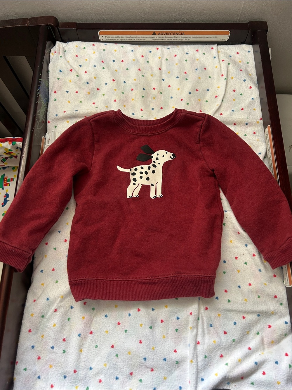 Garanimals Maroon Toddler Sweatshirt with Dalmatian Patch